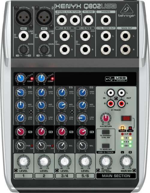 德國Behringer Xenyx Q802usb 8軌數位混音器