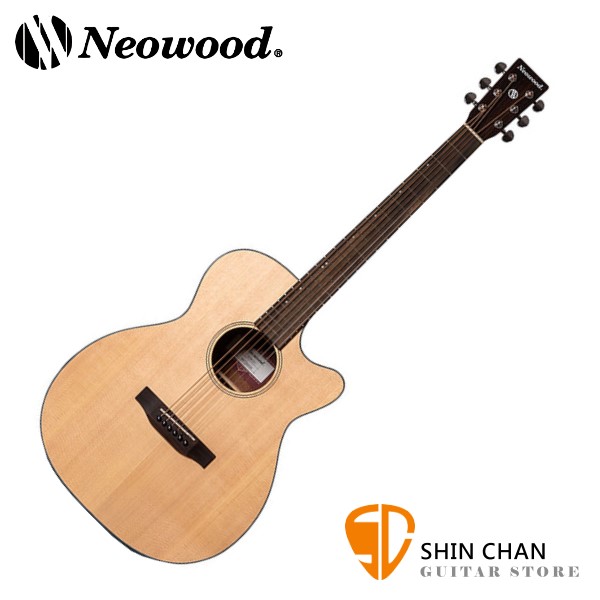 Neowood SOM-ZC 雲杉面單板 / 斑馬木側背板 切角民謠吉他 OM桶身 40吋 附贈吉他袋、Pick、移調夾、背帶【SOMZC】