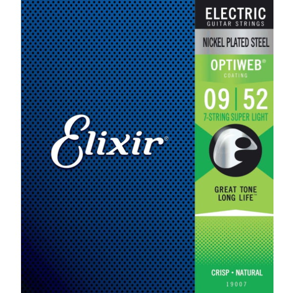 Elixir Optiweb 七弦電吉他弦 弦徑09-52 型號19007 7弦電吉他弦【Elixir進口弦專賣店/電吉他弦】
