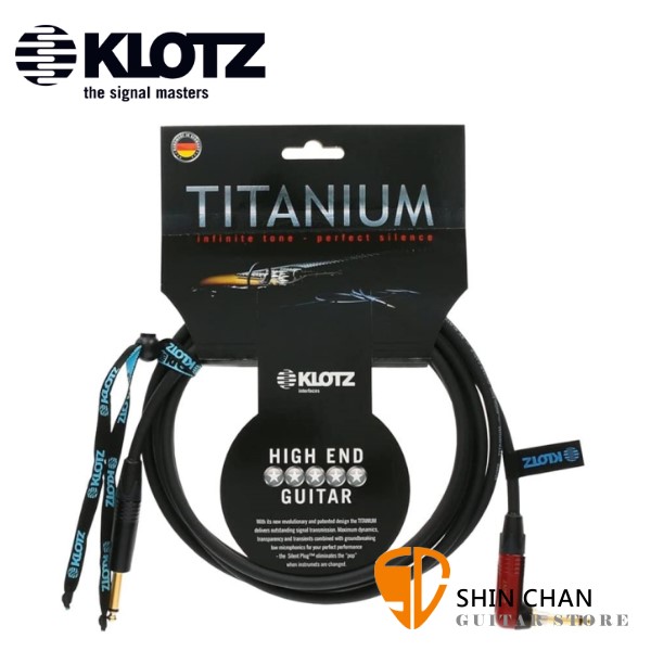 德國製 Klotz TIR0600PSP 一直一L頭 6公尺 樂器專用導線 Titanium 正成公司貨 【吉他/貝斯/鍵盤/KEYBOARD/電子鼓適用】