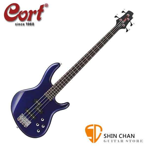 Cort Action Plus 藍色 電貝斯 附琴袋、導線、PICK、琴布、背帶