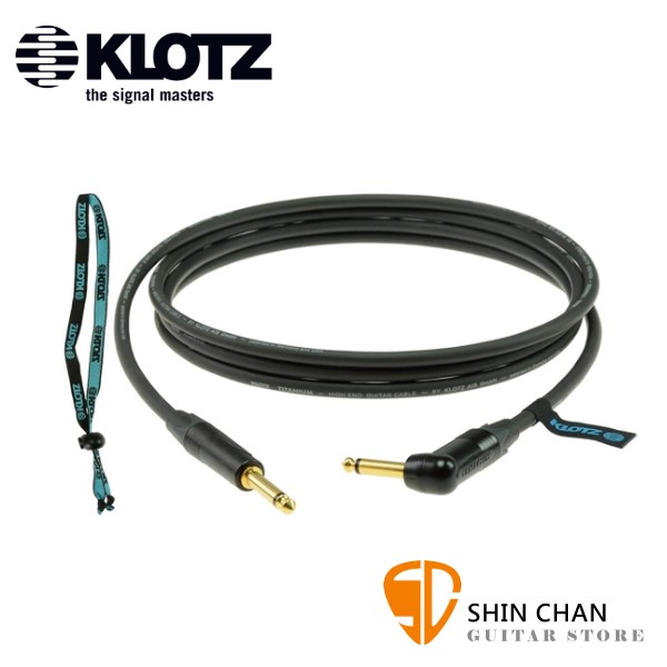 德國製 Klotz TI-0300PR 一直一L頭 3公尺 樂器專用導線 Titanium 正成公司貨 【TI0300PR/吉他/貝斯/鍵盤/KEYBOARD/電子鼓適用】