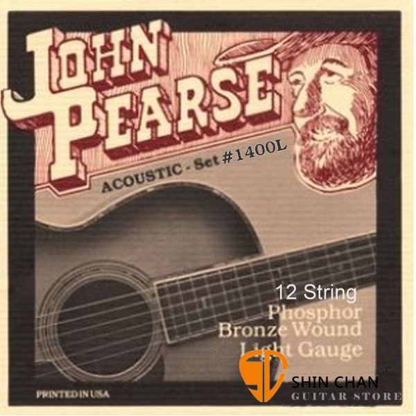 John Pearse 12弦吉他用1400L 12-Strings 磷青銅弦 (10-47/10-27)