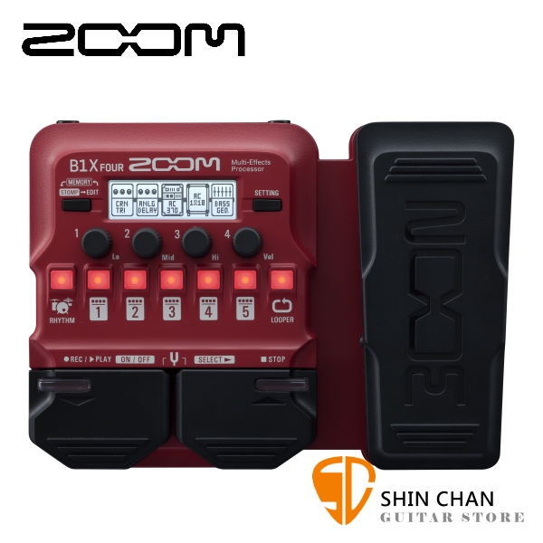 ZOOM B1X FOUR 電貝斯專用綜合效果器 表情踏板款 原廠公司貨 一年保固【Guitar Effects Pedal】