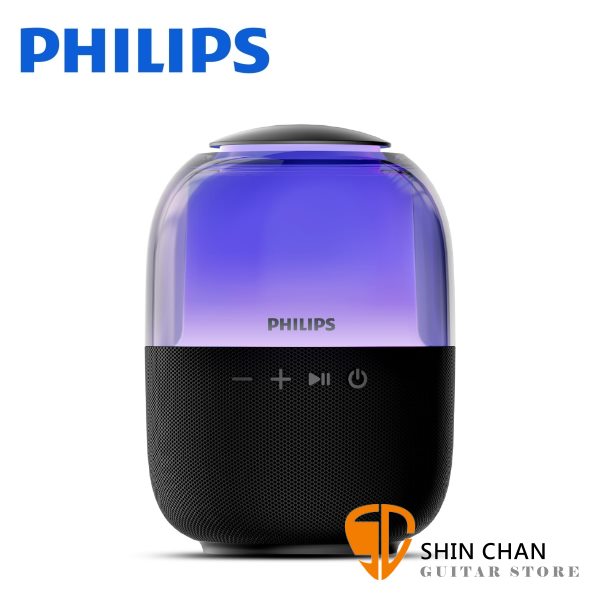 Philips 飛利浦 炫彩RGB小水母/強力低音/57mm超大單體/藍牙喇叭 TAS2108BK 台灣公司貨