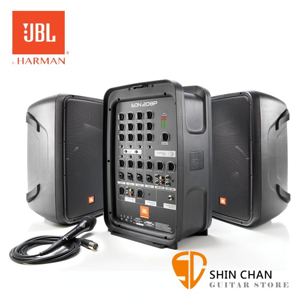 JBL EON208P 可攜式 8吋2音路喇叭+八軌300W藍芽擴大混音器【附多樣配件/EON-208P】