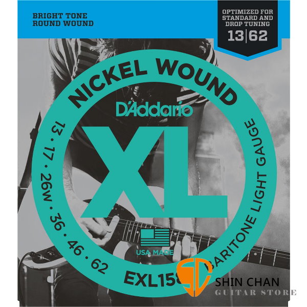 美國 DAddario EXL158 (13-62) Baritone 電吉他弦【EXL-158/吉他弦專賣店/DAddario】