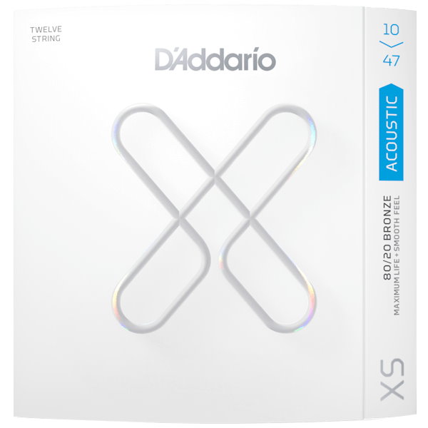 D'Addario XSABR1047-12 12弦薄膜黃銅民謠弦 (10-47)【木吉他弦】