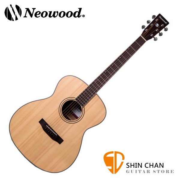 Neowood SOM-L 雲杉面單板 / 雷斯木側背板 民謠吉他 OM桶身 40吋 附贈吉他袋、Pick、移調夾、背帶【SOML】