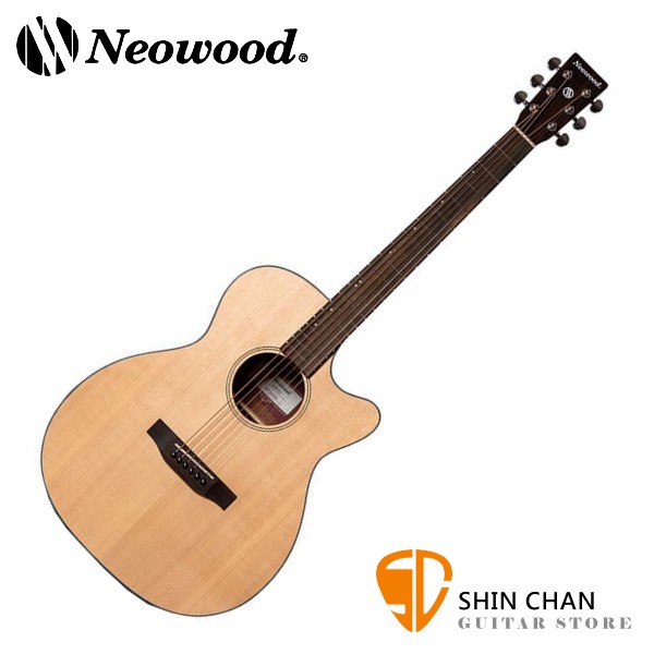 Neowood SSF-1C 雲杉面單板 / 桃花心木側背板 切角民謠吉他 39吋 附贈吉他袋、Pick、移調夾、背帶【SSF1C】