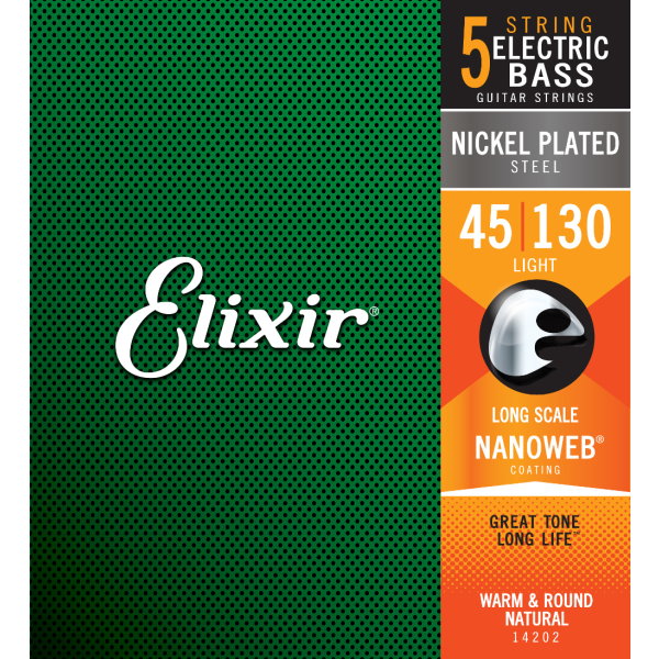 Elixir Nanoweb 貝斯5弦 (.045~.130) 14202【BASS弦/Elixir貝斯弦專賣店/進口貝斯弦】