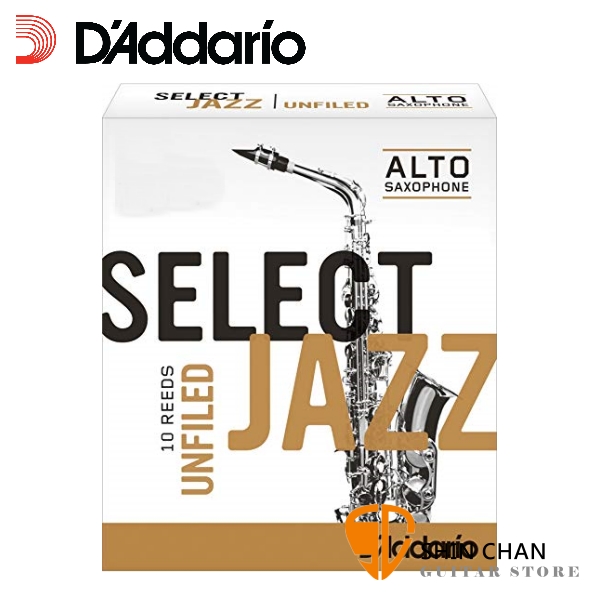 美國 Daddario Select Jazz 中音 薩克斯風竹片 2 Medium Alto Sax (10片/盒) Unfilde Cut 美式切法【RICO】