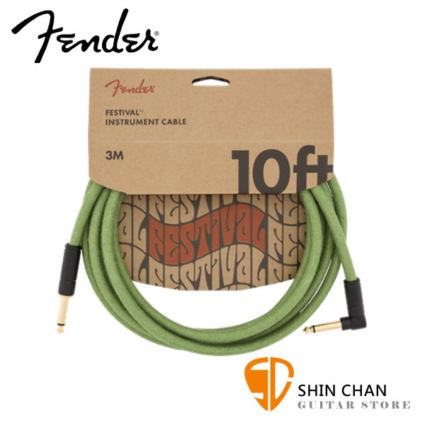 Fender 導線 3公尺 FESTIVAL CABLE  【電吉他、木吉他、貝斯、烏克麗麗皆適用 型號099-0910-062】