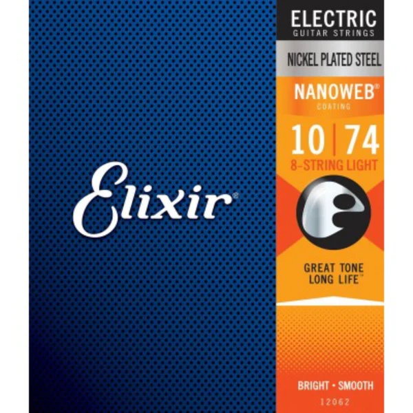 Elixir Nanoweb 八弦電吉他弦  弦徑10-74 型號12062  8弦電吉他弦
