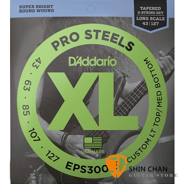 美國 DAddario EPS300-5 五弦貝斯弦 Prost (43-127) 【bass弦專賣店 EPS-300-5】