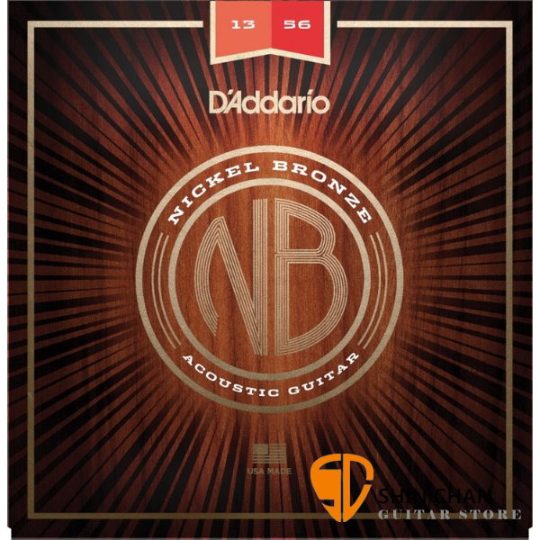 美國 D'Addario NB1356 (13-56) 民謠吉他弦 【NB-1356/木吉他弦專賣店/DAddario】