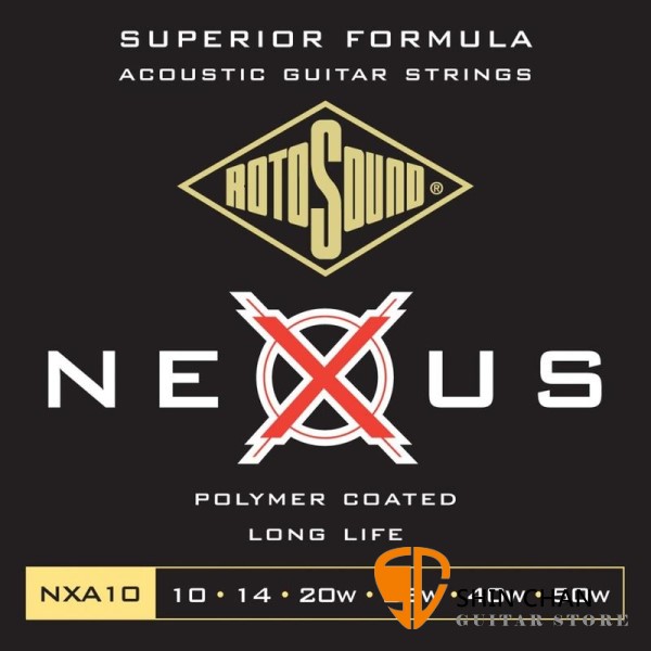 ROTOSOUND NXA10 鍍膜磷青銅民謠吉他弦(10-50)【英國製/木吉他弦/NXA-10】