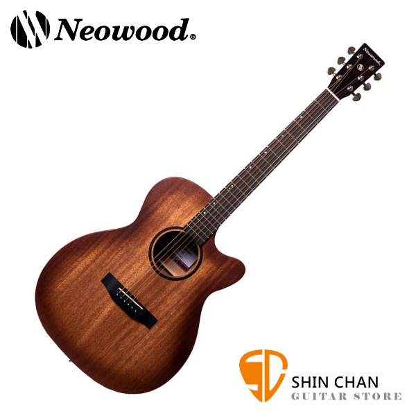 Neowood SOM-2C 面單板桃花心木切角民謠吉他 40吋OM桶身 附贈吉他袋、Pick、移調夾、背帶【SOM2C】