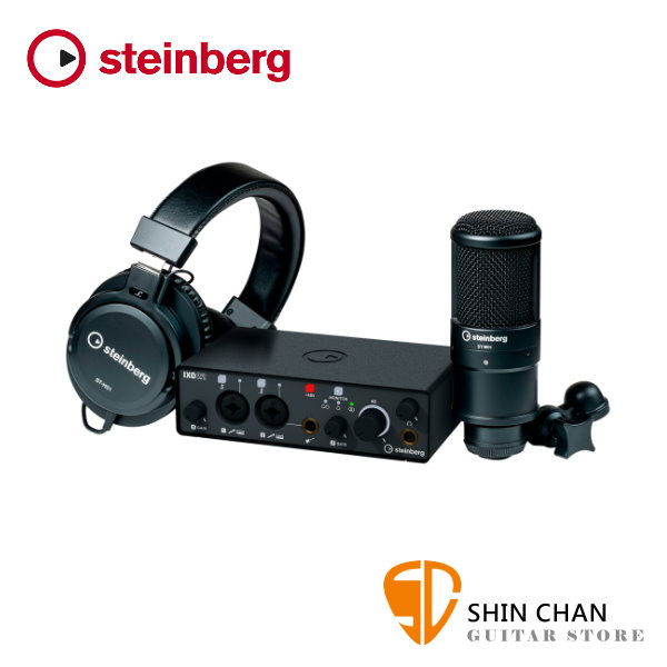 Steinberg IXO 22 Recording Pack 錄音套裝組 USB Type-C 24-bit/ 192kHz取樣率 內附ST-M01 電容式麥克風、ST-H01 監聽耳機【兩進兩出】YAMAHA IXO22套裝組