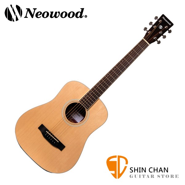 Neowood TM-1 雲杉木 34吋 民謠吉他 Baby桶身 附贈吉他袋、Pick、移調夾、背帶【TM1】
