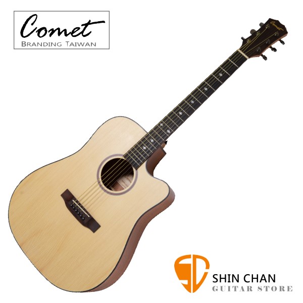Comet CG600DC 切角-41吋民謠吉他 附贈Pickx2、移調夾、背帶、吉他袋【木吉他/自彈自唱必備/CG600-DC】