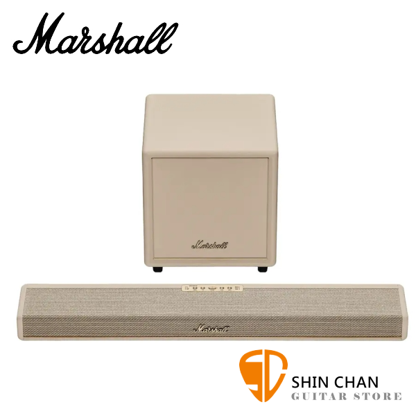 Marshall 無線家庭劇院 Soundbar 奶油白 / 聲霸 + 重低音組 Heston 60+Heston Sub 200 台灣公司貨保固