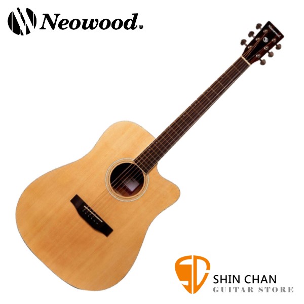 Neowood DN-1C 雲杉木 切角民謠吉他 D桶身 41吋 附贈吉他袋、Pick、移調夾、背帶【DN1C】