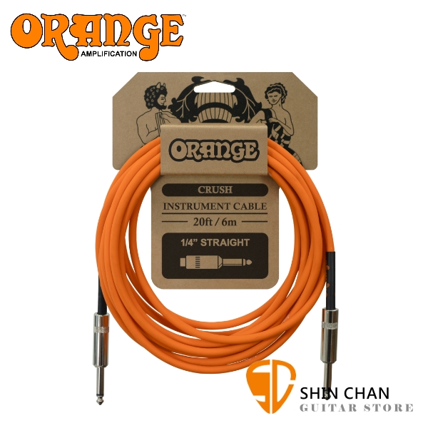 Orange CA036 CRUSH系列 6公尺 樂器專用導線 雙直頭【吉他/貝斯/鍵盤/KEYBOARD/電子鼓適用】