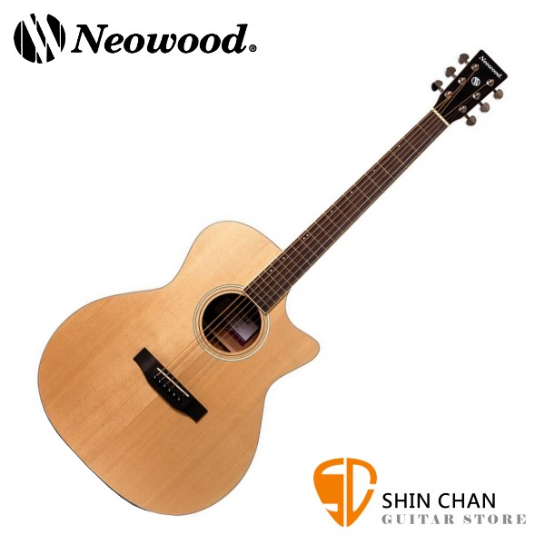 Neowood GA-1C 雲杉木 切角民謠吉他 GA桶身 41吋 附贈吉他袋、Pick、移調夾、背帶【GA1C】
