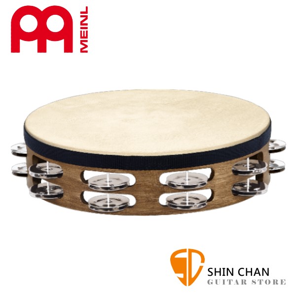 德國品牌 Meinl TAH2WB 10吋 雙排木製羊皮鈴鼓 Tambourine 原廠公司貨