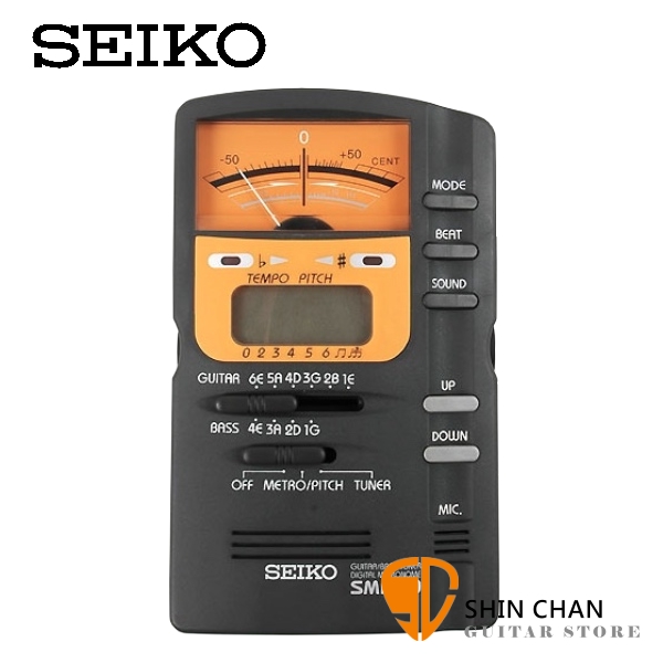 SEIKO 日本精工 SMP-10 吉他/貝斯專用 二合一指針式調音器/節拍器