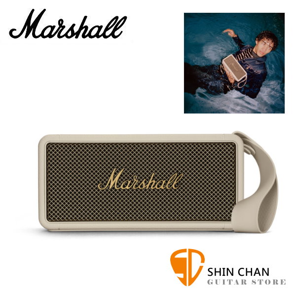 Marshall Middleton 四揚聲器環繞音效 / IP67級防塵防水 藍牙喇叭 / 奶油白 台灣公司貨
