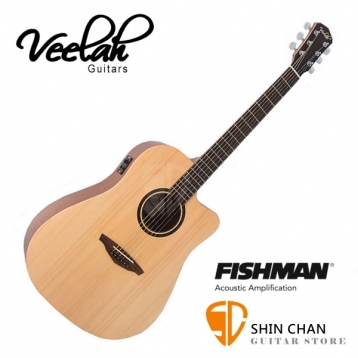 Veelah吉他 V1-DCE桶身/面單板/切角/Fishman拾音器-附贈Veelah木吉他袋/V1專用（全配件）Veelah電木吉他/台灣公司貨