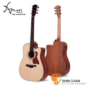 美國品牌 Amari AM-4188C 英格曼雲杉單板吉他（附贈吉他袋、背帶、Pick、移調夾）