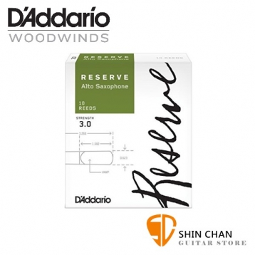 美國 RICO RESERVE 中音 薩克斯風竹片 3號 Alto Sax (10片/盒)【D'Addario/DAddario】