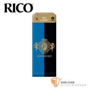 竹片&#9658;美國 RICO Grand Concert Select 低音 豎笛/黑管 竹片 4號 Bass Clarinet (5片/盒)【藍黑包裝】