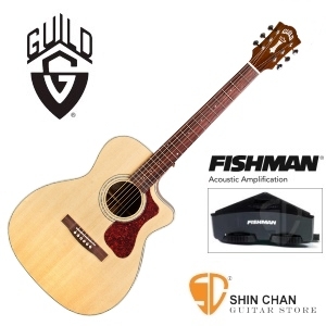 Guild吉他> 美國經典品牌 Guild OM-140CE 可插電切角全單板吉他/OM桶/Fishman拾音器（雲杉面板/非洲桃花心木側背板）附Guild原廠吉他袋/軟Case 總代理公司貨