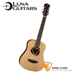 美國品牌Luna Mini 36吋小吉他 Dolphin 海豚音孔 SAF-DPN（雲杉面板/桃花心木側背板）附贈原廠Luna Baby吉他袋 / 旅行吉他 / 兒童吉他