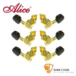 Alice鍍金民謠油壓吉他弦鈕(黑色) 45度角 / 附螺絲【木吉他/民謠吉他適用/AP-016V3JP】
