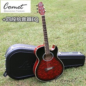 Comet 虎紋可插電五段EQ民謠吉他（C-240EQ）