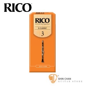 竹片&#9658;美國 RICO 豎笛/黑管 竹片 3號 Bb Clarinet (25片/盒)【橘包裝】