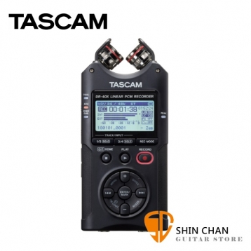 Tascam DR-40x 新版 四軌 / 支援幻象電源 攜帶型數位錄音機 XY立體聲 dr40x 錄音筆 / 可當USB麥克風/錄音卡用 公司貨