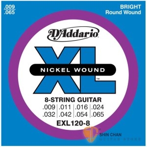  D'Addario EXL120-8 (09-65) 8弦專用電吉他弦 【DAddario】