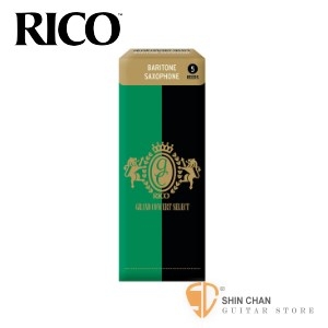 美國 RICO Grand Concert Select 上低音 薩克斯風竹片  2.5號 / 3號 Baritone Sax (5片/盒)【綠黑包裝】