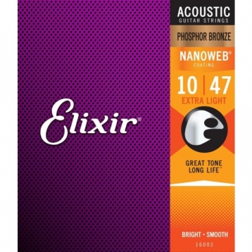 Elixir吉他弦 Nanoweb 16002 磷青銅 木吉他弦 / 民謠弦 elixir弦 10-47 台灣公司貨