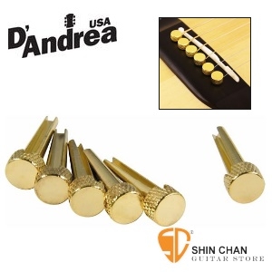 D'Andrea 美國黃銅製 Tone Pins Brass 金色吉他弦銓（聲音加強顆粒/清淅度） Pin/木吉他弦釘TP1B 