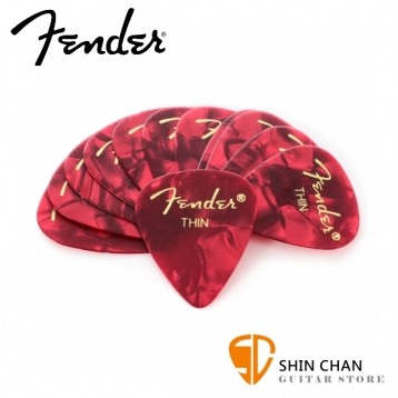 Fender 351 RED 彈片 PICK【一組12片/ 尺寸:Thin (厚度: 0.46mm)】