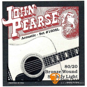 John Pearse 160SL 80/20 BRONZE 黃銅 民謠吉他弦 (11-50)【John Pearse進口弦專賣店/木吉他弦/160-SL】