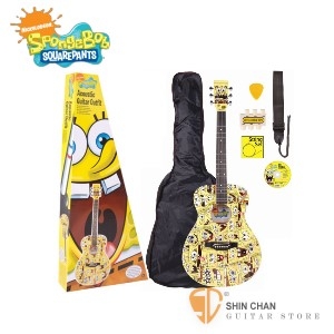 海綿寶寶原廠授權 Spongebob Sbacoft 40吋民謠吉他 全配套餐附教學DVD(木吉他)