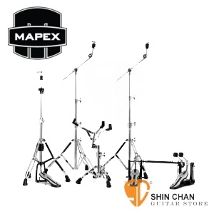 MAPEX 爵士鼓架>  Mapex HP6005-DP 雙踏 MARS600 鼓架五件組（B600銅鈸架×2、HiHat架H600×1、P600TW大鼓雙踏、S600小鼓架） 【功學社雙燕公司貨】